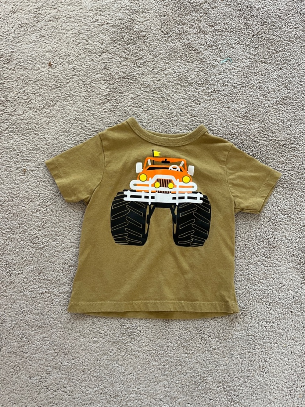 🍼The Children's Place Tan Baby Tee with Monster Truck Graphic🍼